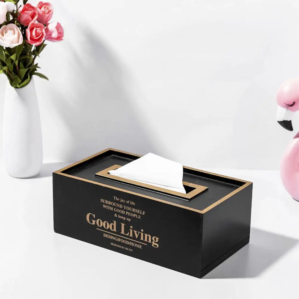 HobbyLane Европейский стиль деревянная коробка для салфеток для дома кухня квадратная Геометрическая полоса салфетница для хранения Casetorage