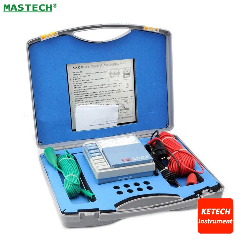 MASTECH MS5209 указатель Сопротивление заземления тестер Аналоговый метр 10ohm до 1000 Ом