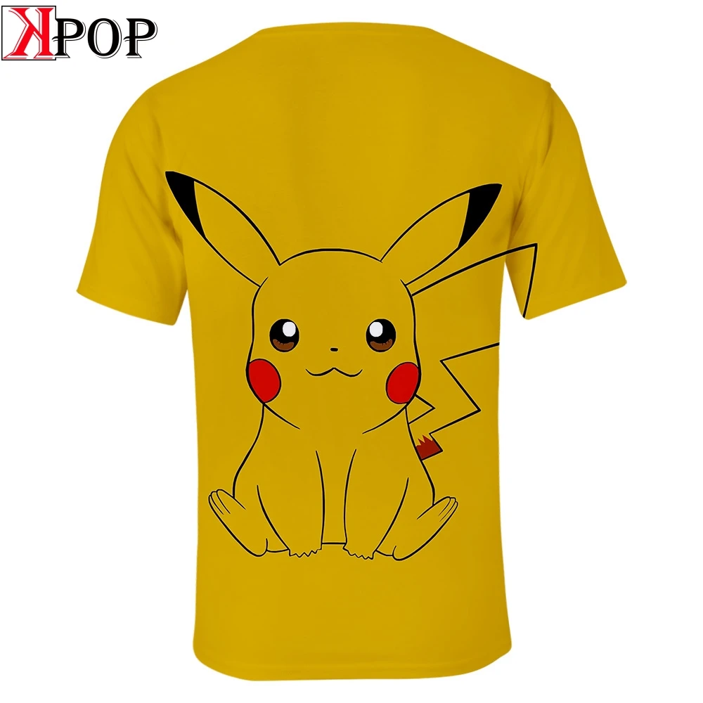 Pokemon/Милая 3D летняя футболка с коротким рукавом Новая удобная уличная