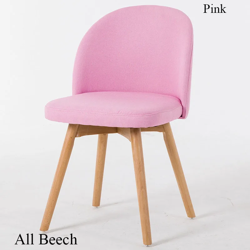 All Beech Pink Мебель из массива дерева, ресторан, применимый к стульям, Скандинавская Повседневная ткань, Situ к задней части минималистического кресла для встреч - Цвет: All Beech Pink