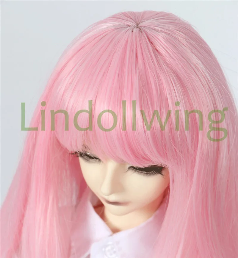 1/3 парик для шарнирной куклы Pullip Dal DD SD LUT Dollfie кукол 8-9 дюймов Длинные розовые