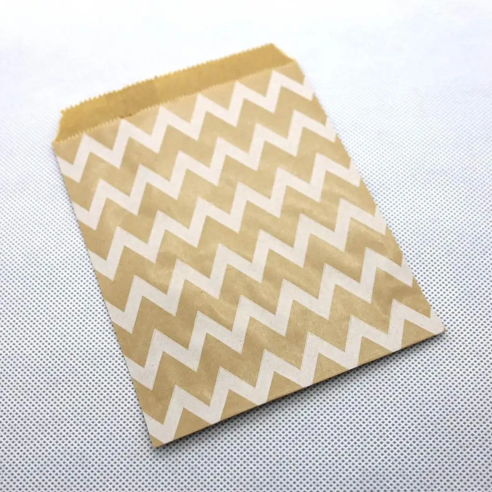Chevron Крафт-бумажные пакеты, любимые мешки, угощенные мешки, подарочные, сумки для выпечки 25 шт./лот - Цвет: Chevron