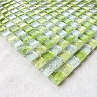 Ice crackle clear glass Mosaic Tile Kitchen Countertop backsplash tiles TV background wall fireplace decoration