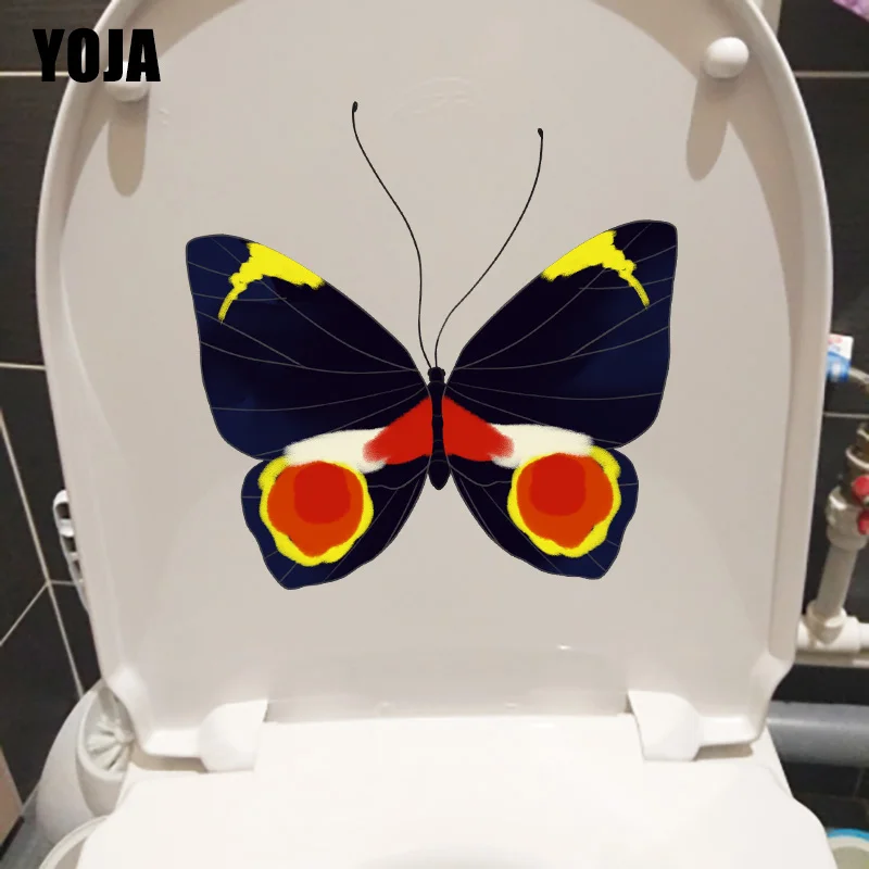 YOJA 21.5X21.2CM Красивая Черная бабочка туалетный Декор прекрасный мультфильм