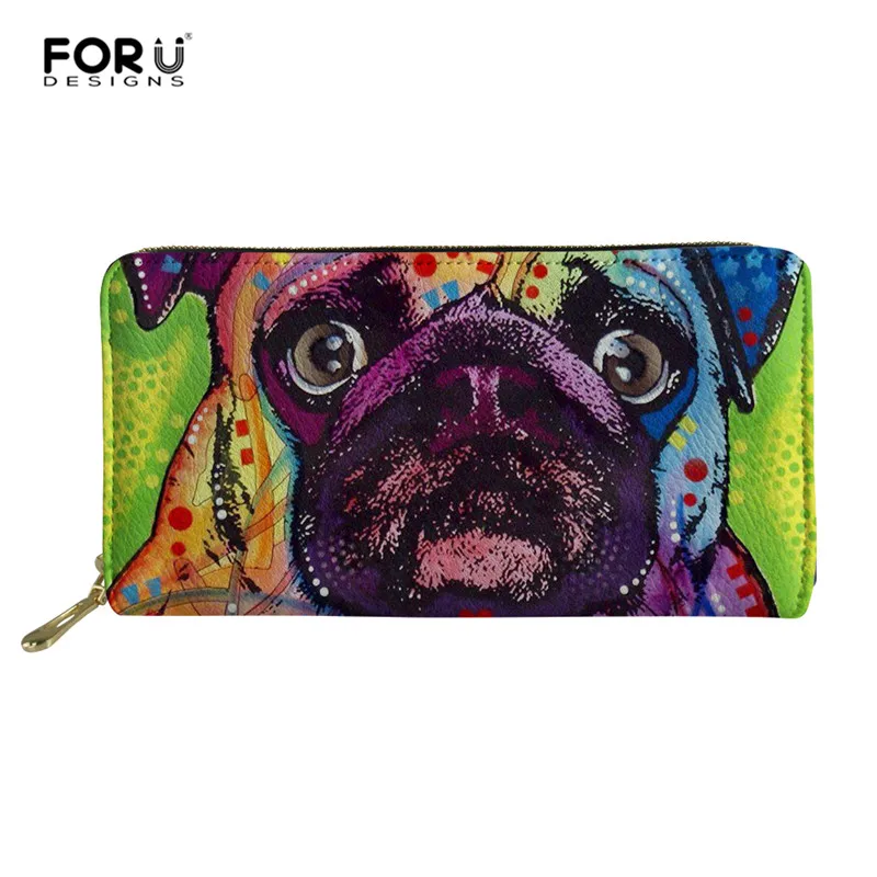 FORUDESIGNS/кошельки с радужной собачкой питбулл/хаски Женская Большая емкость Кожаный клатч кошелек держатель для карт Органайзер Дамский кошелек - Цвет: Z4628Z21