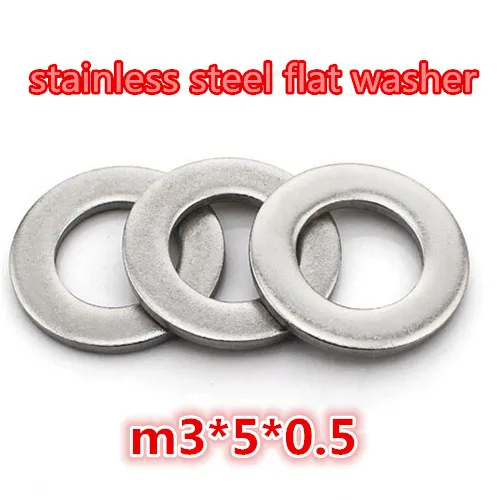 

200pcs high quality 304 stainless steel m3 thin / thinest flat washer/plain washer/shim washer 3.15*5.05*0.5