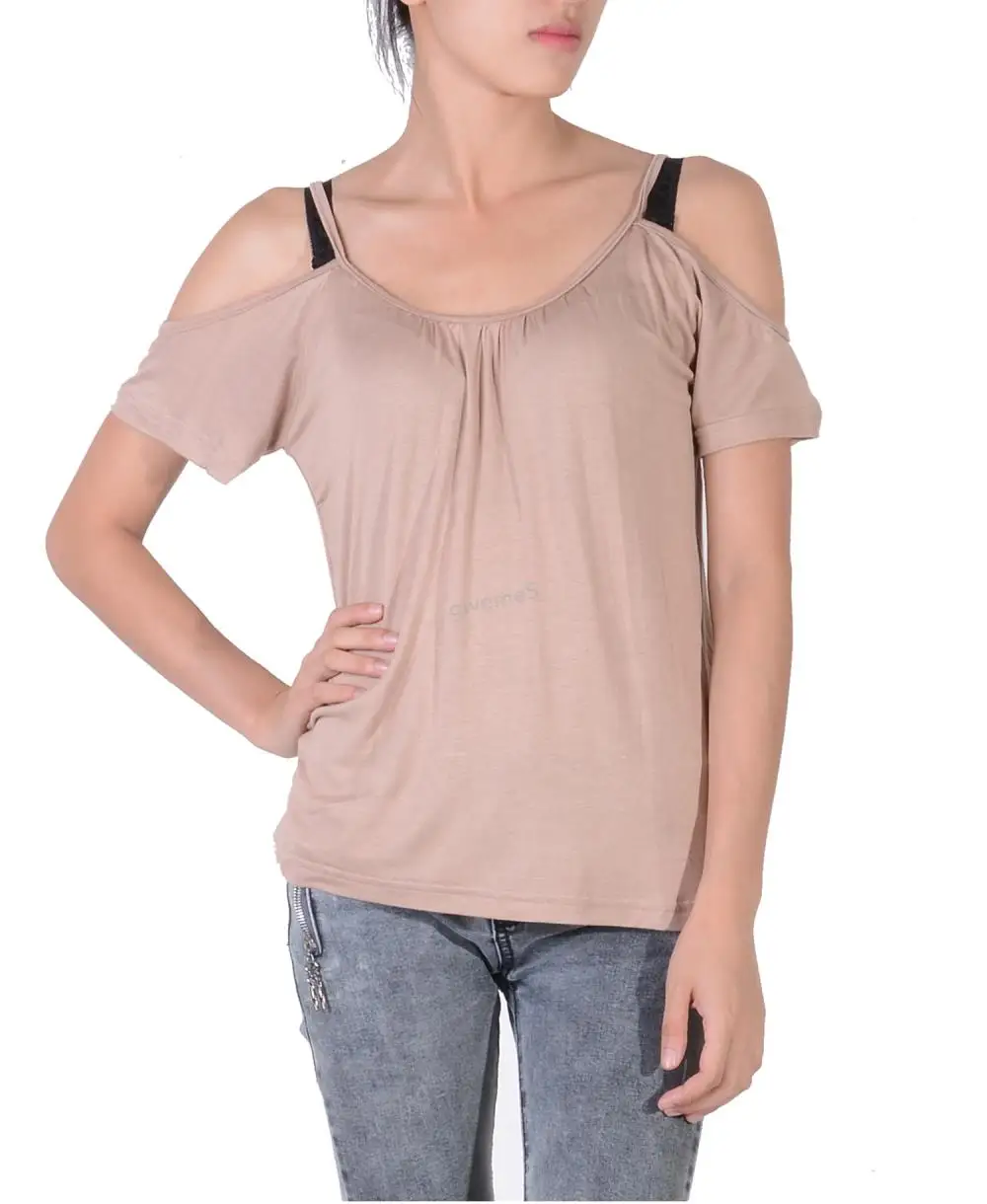 Crazy Discount Women's Off Shoulder T-Shirt Batwing Sleeve Loose Fit Tee Model Top Blouse #3 SV004118 | Женская одежда
