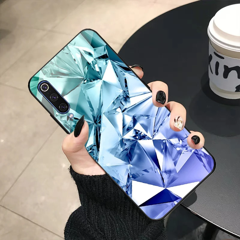 Чехол для Samsung Galaxy A50 A505 A 50 чехол стеклянный милый блестящий с бриллиантами
