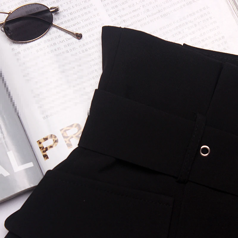 CHICEVER Vintage Black Belt For Women Cummerbunds Slim Pleated Shirt Accessories Belts Female Fashion Casual New
