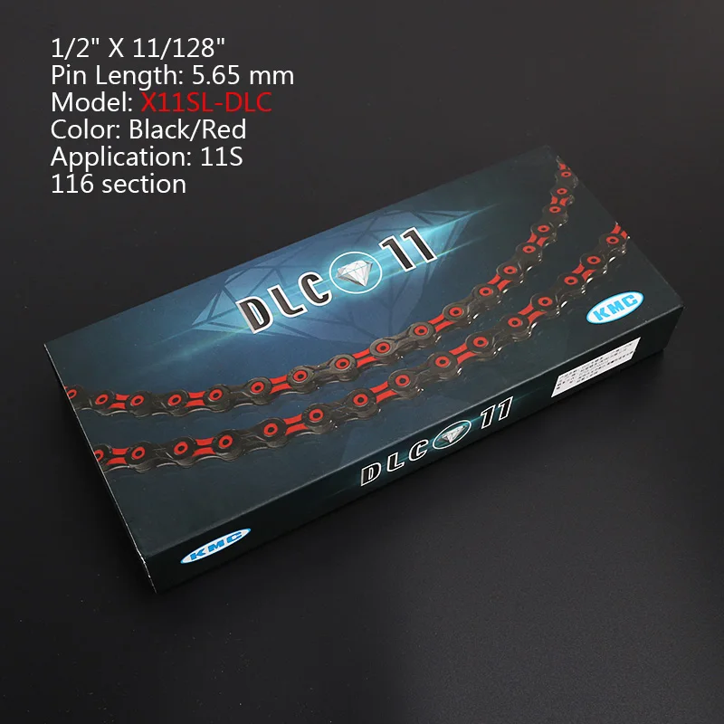 KMC цепь 6 7 8 9 10 11 скорость X8 X9 X10 X11 с титановым золотом и серебром для горного велосипеда, гигантский велосипед, аксессуары для велоспорта - Цвет: X11SL-DLC