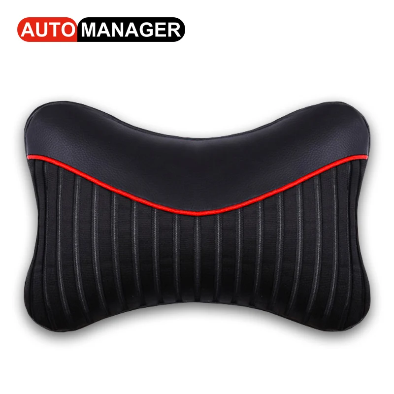 Neck Pillow Автомобильное сиденье поясничная поддержка Подушка Кожа Авто массаж спины подушки для автомобильного сиденья офисное кресло поясная поддержка - Цвет: Neck Pillow