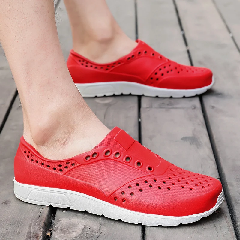 Мужские шлепанцы Пляжные сандалии Удобная обувь с отверстиями Нескользящие