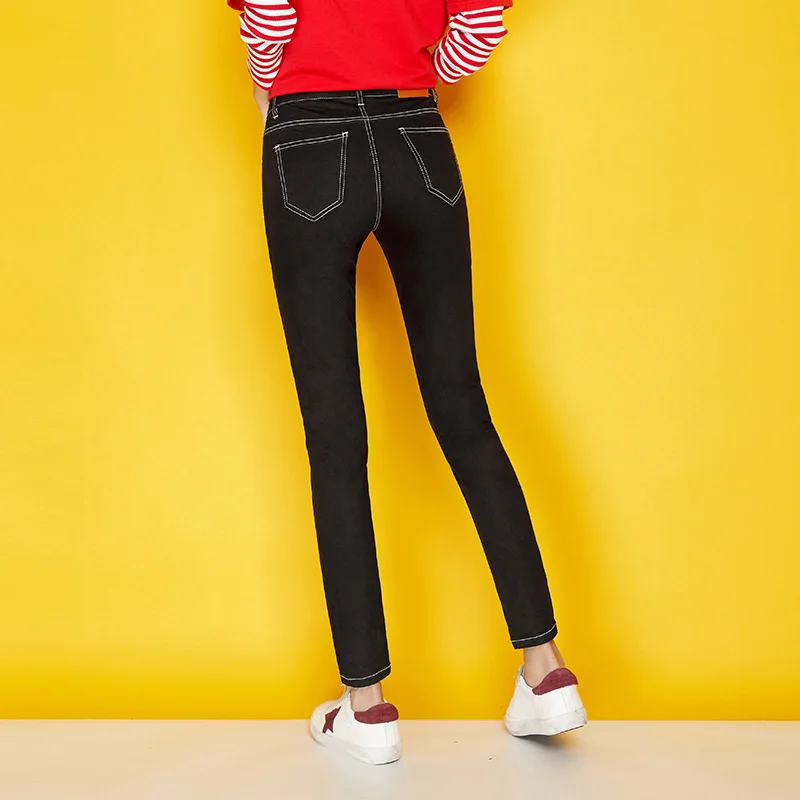 Женские джинсы карандаш LEIJIJEANS легкие эластичные средней длины со талией большие