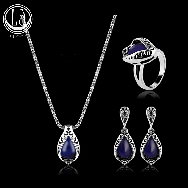 3 шт. Винтаж Ювелирные наборы для женщин посеребренные Parure Bijoux вампира дневники