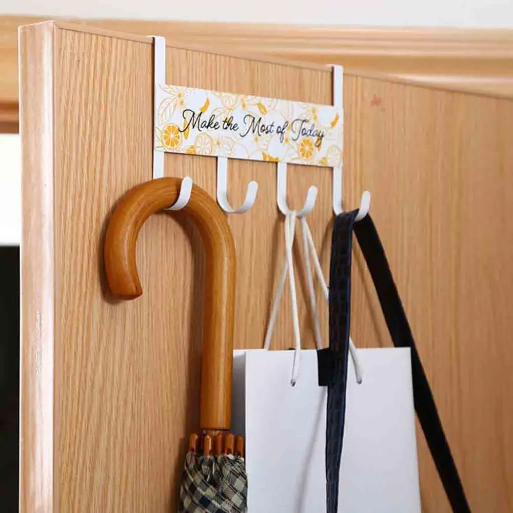 Letter Printing Over-The-Door Hook Rack Metal Waterproof Hooks Hanger Storage Holder Hanging Coat Hat Iron Removable 10Jun 3 | Дом и сад