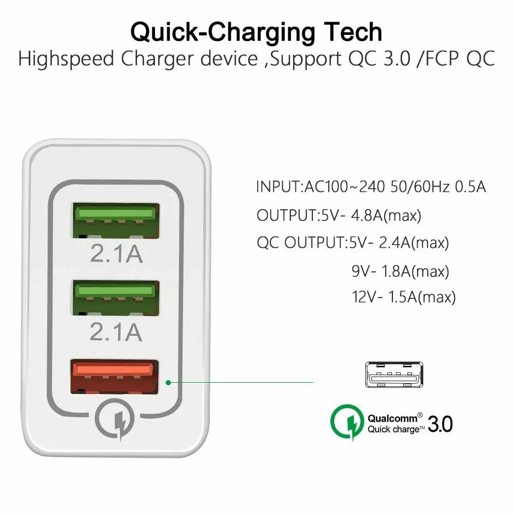 Magcle 18 Вт USB Quick charge 3 0 5 в 3A для Iphone XR XS MAX EU US Plug быстрое зарядное устройство