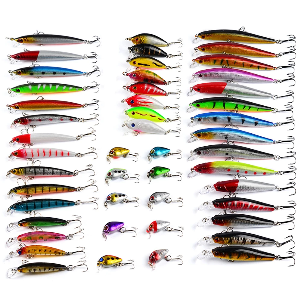Набор смешанных твердых рыболовных приманок 48 шт./лот искусственные/рыболовные