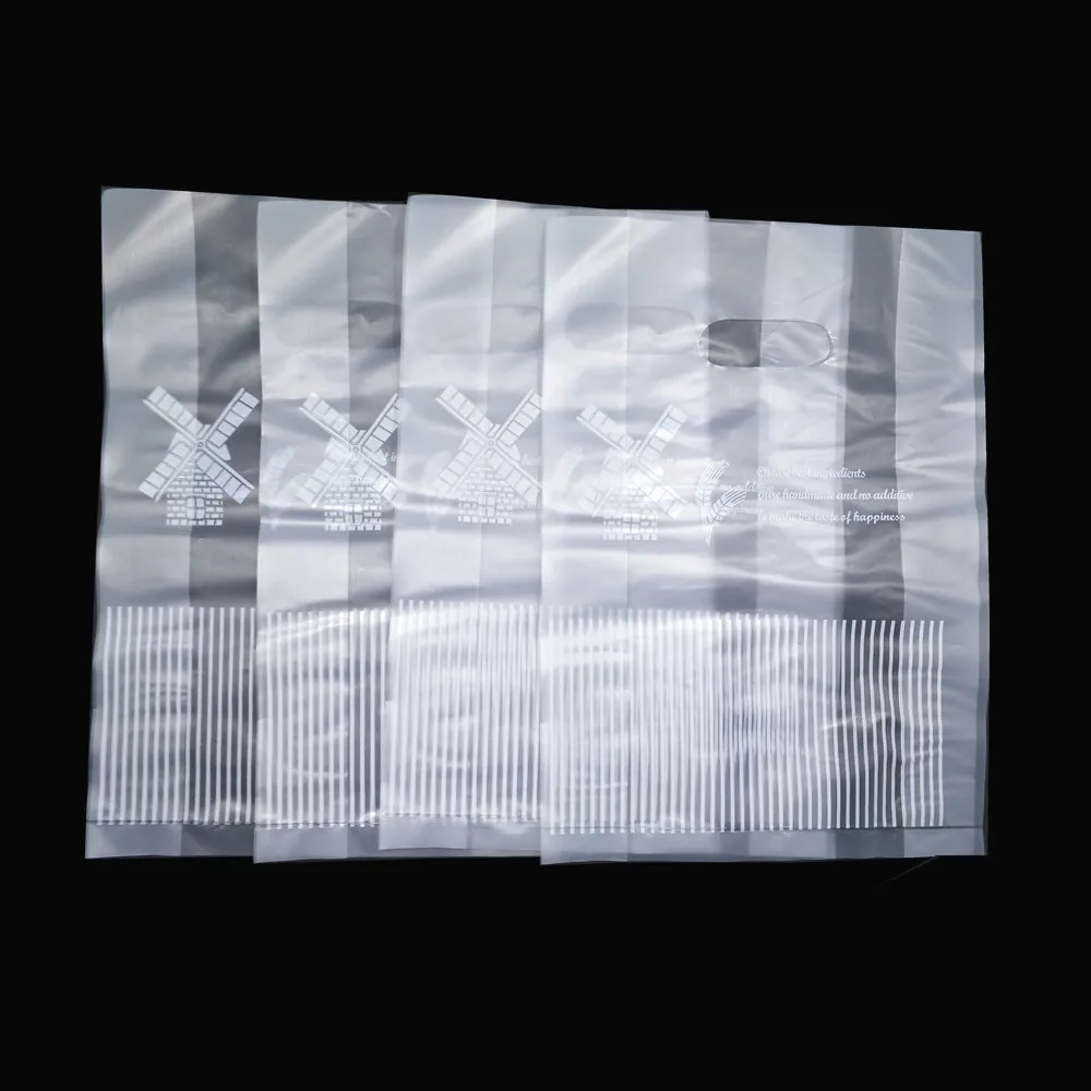 50 шт./лот матовый прозрачный полиэтиленовый пакет с ветряной мельницей печати
