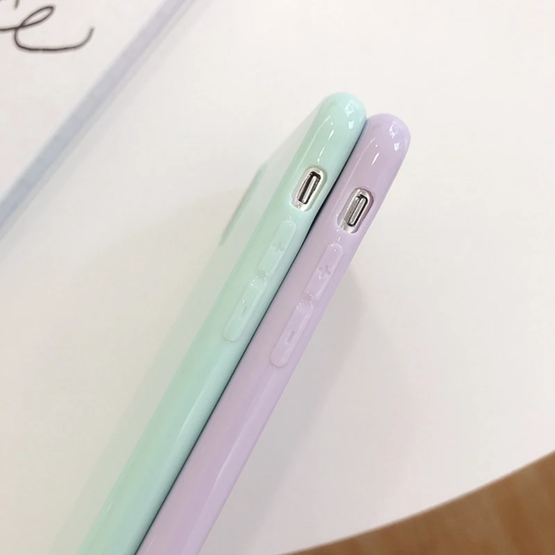 Yellow Silicone Soft Phone Case for iphone 6 6s 7 8 Plus Smooth Purple All-inclusive Anti-fall TPU Candy Color Cover XS Max X |
