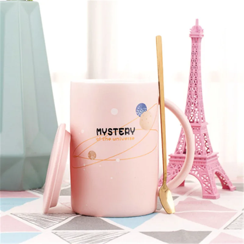 Керамические кружки и чашки Tazas De Ceramica Creativas Pink Planet Canecas|Кружки| |