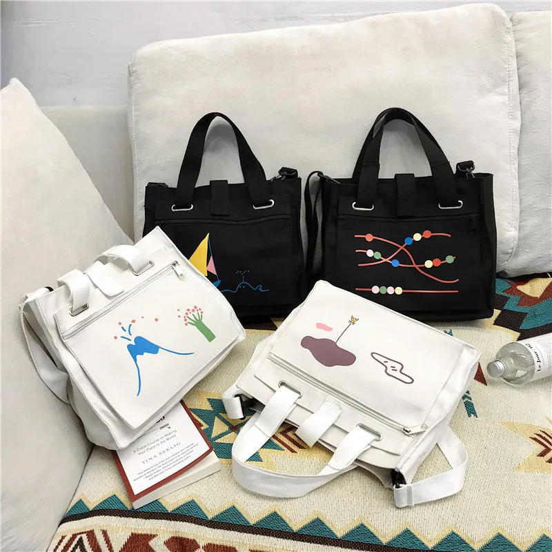 Большая вместительная однотонная Холщовая Сумка через плечо Экологичная сумка