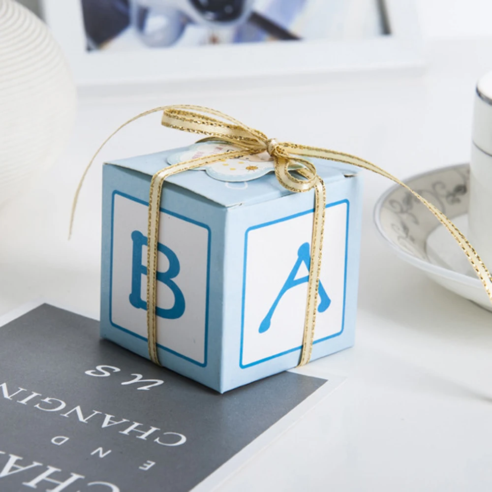 100 шт./лот) бренд leiso Новое поступление Baby Shower новорожденный письмо детская Леденцовая коробка Милая упаковочная коробка для шоколада подарочный сувенир для вечеринок