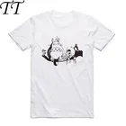 Мужская и женская футболка с рисунком японского аниме азиатского размера футболка с изображением Тоторо О-образным вырезом с короткими рукавами Miyazaki Hayao футболка HCP4117