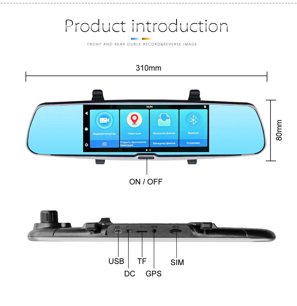 Ритм 3g 7 &quotавтомобильный dvr зеркало камера Android 5 0 Wi Fi gps Full HD 1080p видео регистраторы