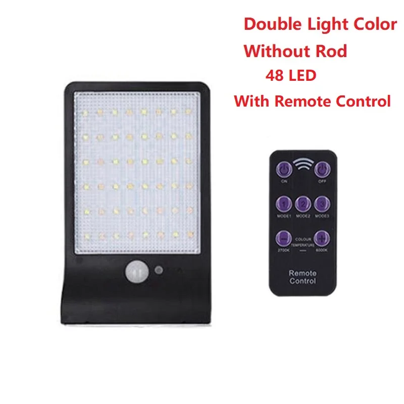 48 LED No Rod 01 36/48 светодиодов солнечный светильник водонепроницаемый светодиодный уличный солнечный светильник гирлянда настенный светильник s лампа на солнечной батарее с батареей - Испускаемый цвет: 48 LED No Rod 01