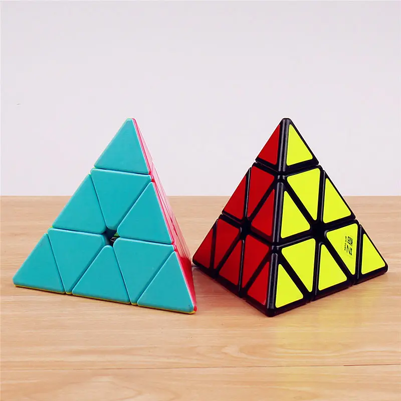 QIYI Pyramidcube скоростной магический куб Наклейка Без пазла твист кубики пирамиды