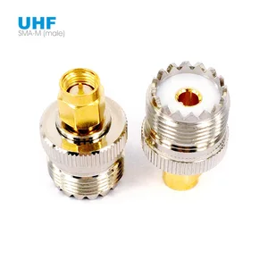 Переходник SMA Male-UHF Female SO239 PL259, радиочастотный коаксиальный переходник Coax для автомагнитолы, рации, антенны SMA-Male
