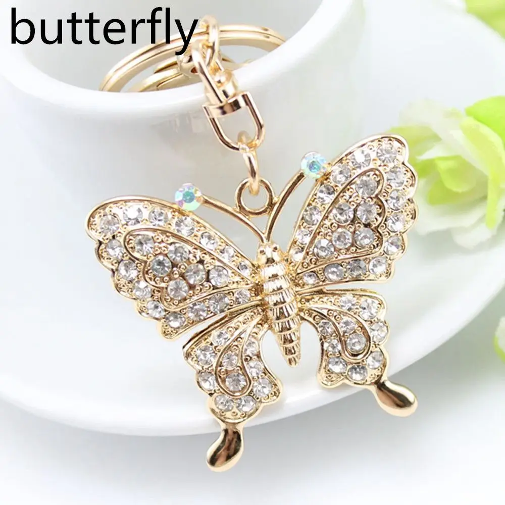 butterfly 1 шт. сумки аксессуары горный хрусталь Кристалл Бабочка Сова павлин брелок, подвеска для машины сумки модные украшения кулон украшение - Цвет: butterfly