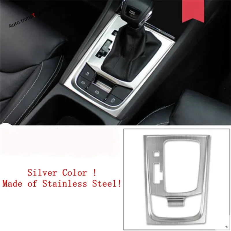 Model C Yimaautotrims Stalls Center Control Gear Shift Cover Trim Fit For Skoda Kodiaq Stainless Steel Interior Mouldings - Color Name: Model C