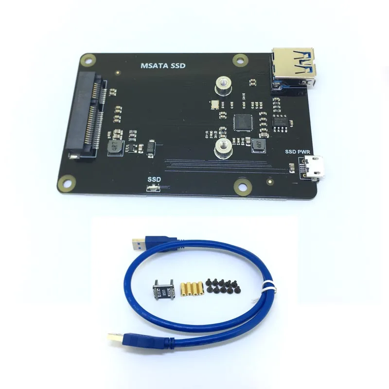 Плата расширения для SSD-накопителя Raspberry Pi mSATA X850 V3.1 USB 3 0 модуль платы Model B +(Plus)/3B/2B |