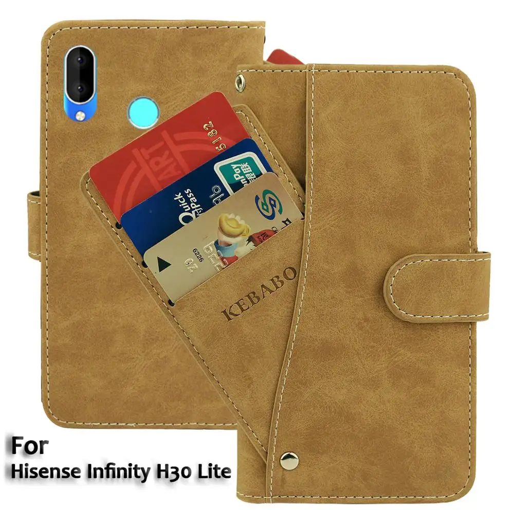 Винтажный кожаный бумажник Hisense Infinity H30 Lite чехол 6," Флип Роскошный чехол для карт с магнитной подставкой для телефона защитные сумки