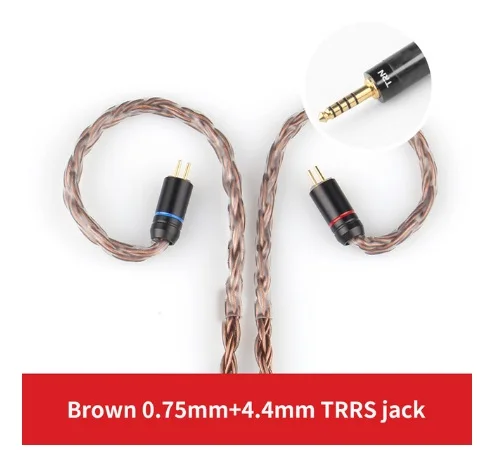 Brown 0.75mm 4.4M Лампа указателя T2 Hi-Fi обновление 16 Core посеребренный кабель 3,5/2,5/0,75 0,78/MMCX/2Pin разъем для лампа указателя V90 X6 V80 V30 HIFI кабель - Цвет: Brown 0.75mm 4.4M