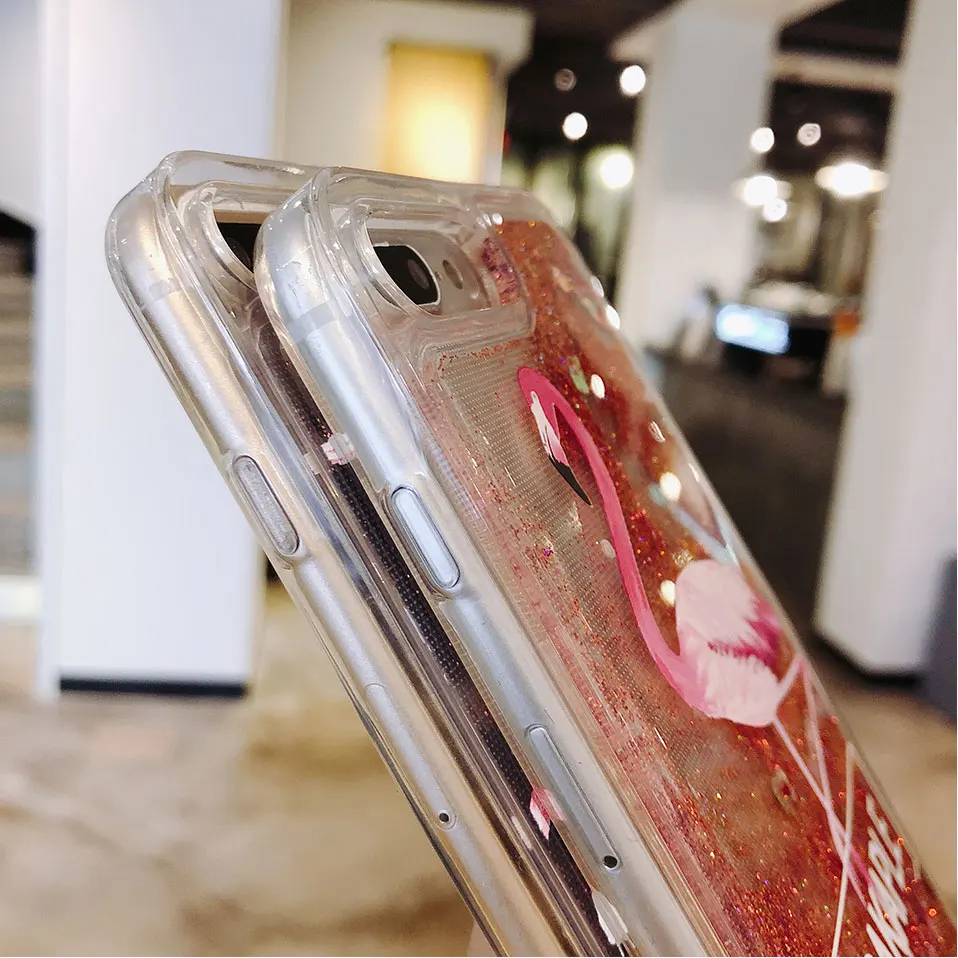 Динамический песок Телефон чехол для iPhone 6 S XS XR корпус фламинго 7 8 Plus X Max coque |