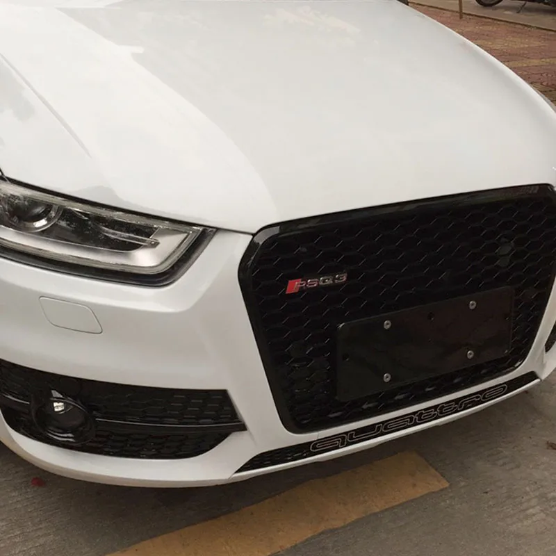 RSQ3 Стиль яркий черный ABS передняя противотуманная фара решетка honeycomb гриль для Audi Q3 хэтчбек 2013