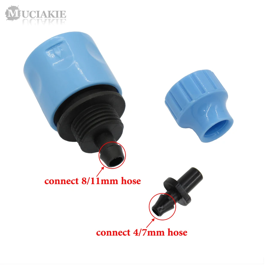 MUCIAKIE 2PCS Garden Water Hose Fast Coupling With 1/4&quot Barbed Connector For 4/7mm 8/11mm Tubing Watering Irrigation Tool | Дом и сад