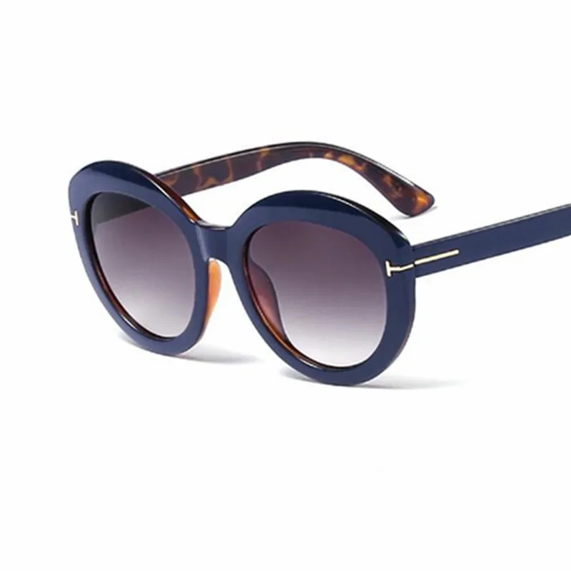 C6 Blue leopard.grey Мода ретро овальная рамка солнцезащитные очки дизайнерские бренды люксовые Для женщин солнце оттенки подходят более Женский Óculos UV400 смолы - Цвет линз: C6 Blue leopard.grey