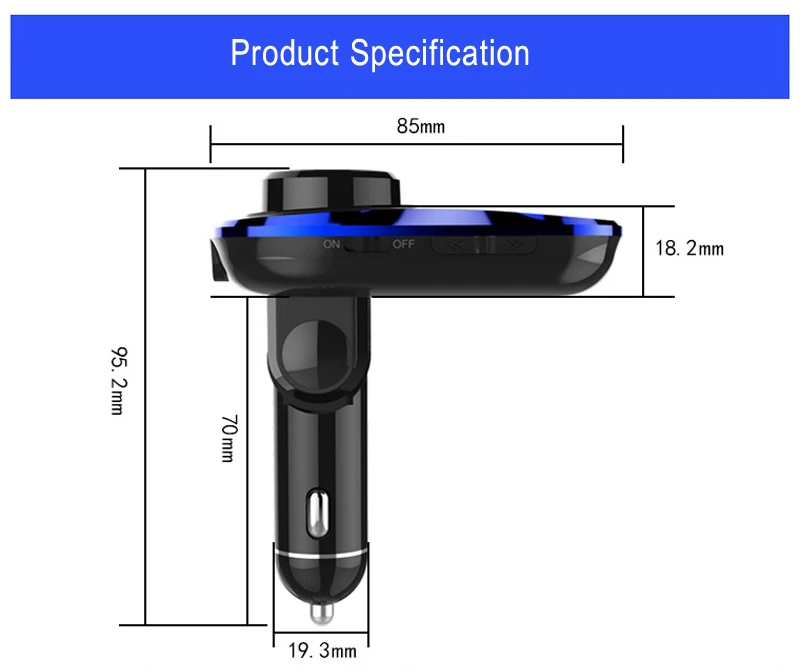 YASOKRO Bluetooth Handsfree автомобильный комплект fm-передатчик беспроводной MP3 автомобильный аудио плеер двойной USB порт зарядное устройство Поддержка TF карты и U диск
