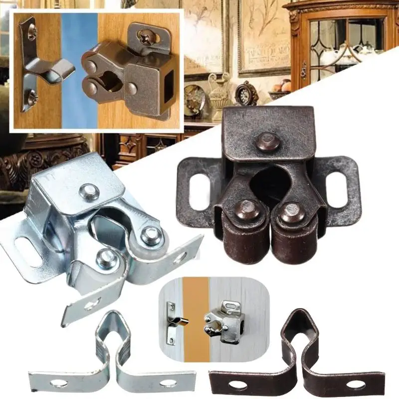 1 шт. двойные роликовые захваты для шкафа искусственная хромированная/медная