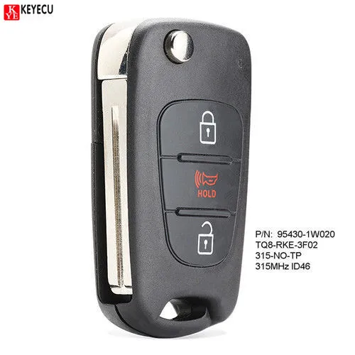 Новый обновленный складной дистанционный ключ Keyecu 315 МГц ID46 для Kia Rio 2012 2013 P/N: 95430