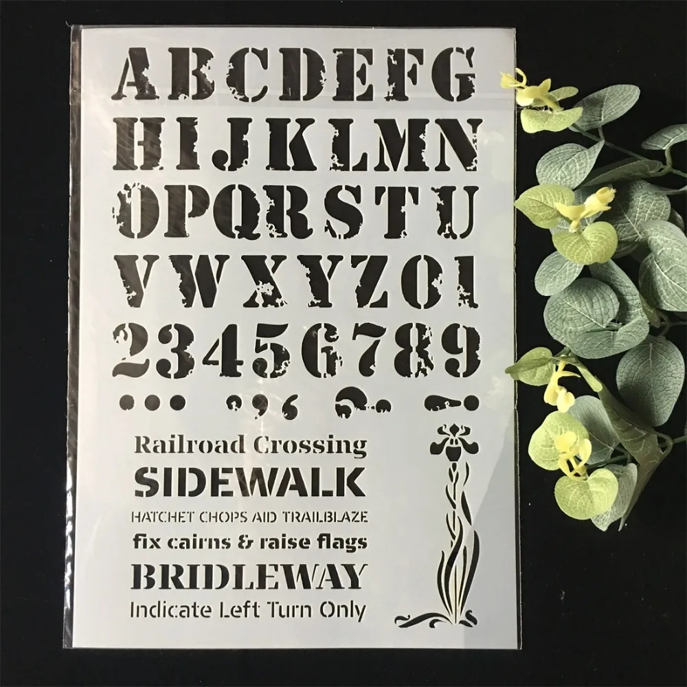 Новый А4 Алфавит буквы DIY Многослойные трафареты настенная живопись раскраска