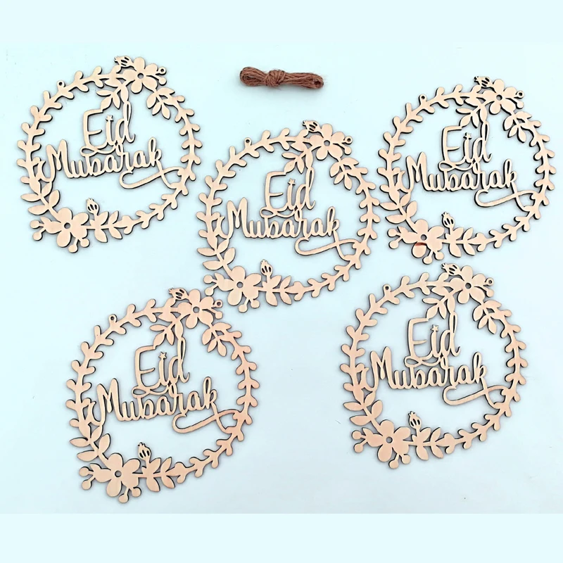 5 шт./лот ИД Мубарак украшения двери подвеска веревка деревянная гирлянда для