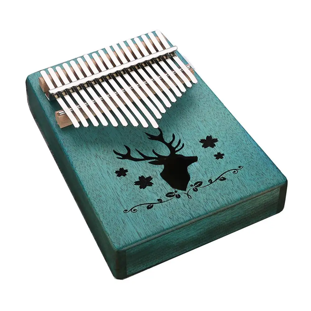 Клавиатура Kalimba Mbira с 17 клавишами Пальчиковый пианино олень цветок из красного