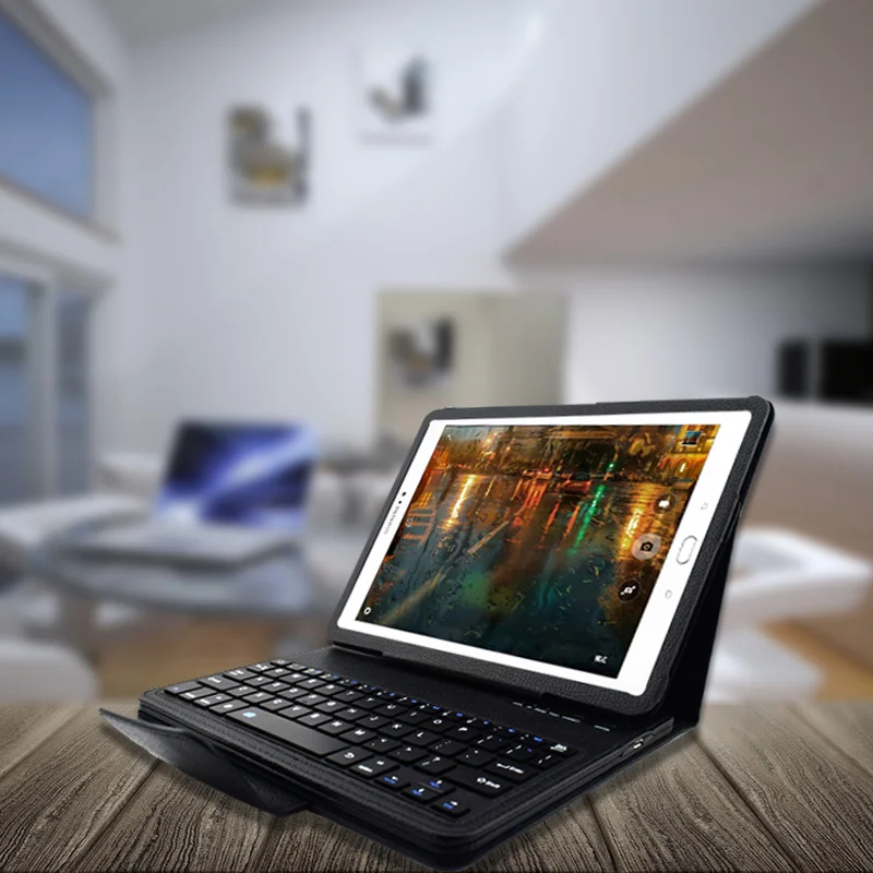 Беспроводная bluetooth-клавиатура для samsung Galaxy Tab S2 9,7 T810 T815 T550 из искусственной кожи с откидной крышкой, Защитная пленка для экрана+ стилус