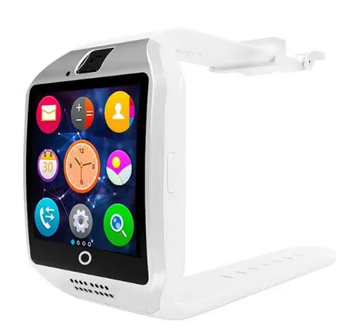 White Bluetooth Смарт-часы для мужчин Q18 с камерой Facebook Whatsapp Twitter Синхронизация SMS Smartwatch поддержка SIM TF карты для IOS Android - Цвет: White