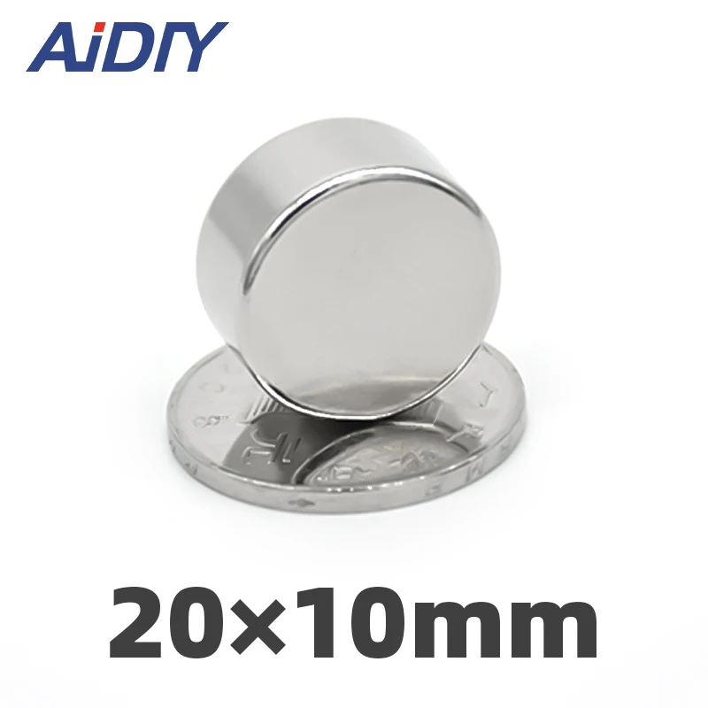 Aidiy2/5/10 шт 20x10 мм неодимовый магнит N35 20x10 мм супер сильные круглые мощные офисные Редкоземельных Магнитов Диск 20*10 мм