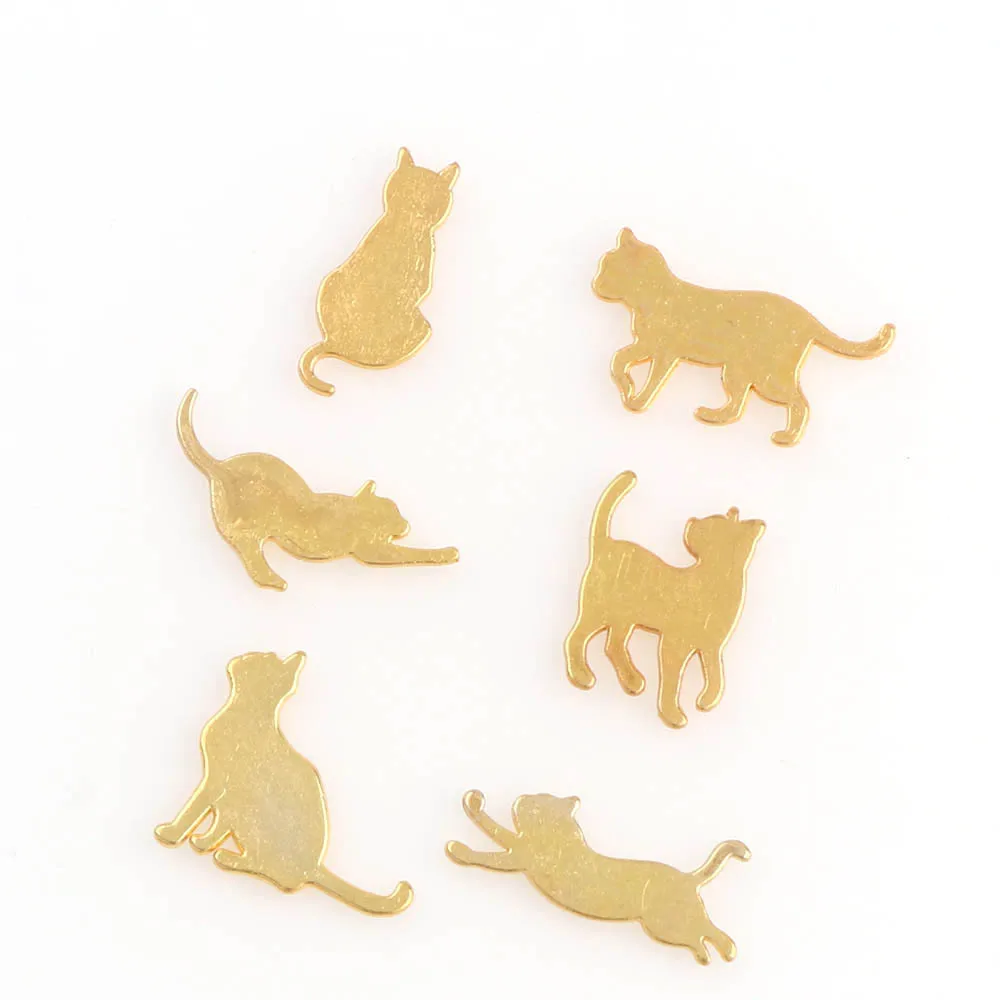 

12pcs/set Mixed Metal Alloy Gold Color Cat Connectors Charm DIY Jewelry Findings UV Resin Jewelry Making